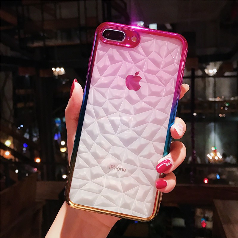 CASING IMPOR iPhone 7/8/SE 2020/7+/8+/XS Max Rainbow Diamond Shiny Soft Case WEIKA COD