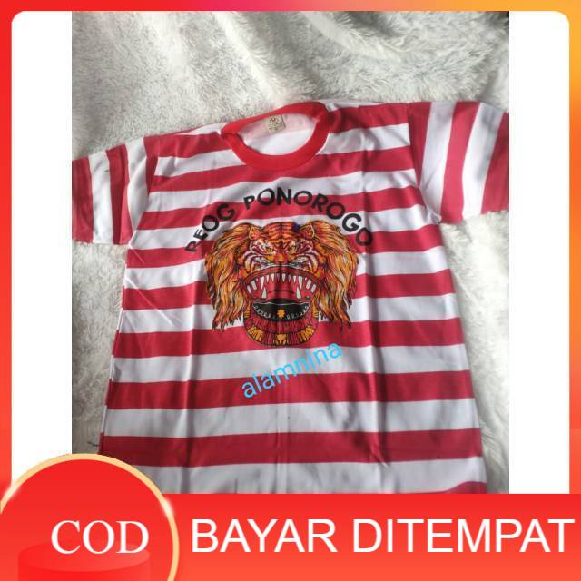 kaos baju merah putih gambar reok reog Ponorogo Kaos reog dewasa warok lorek