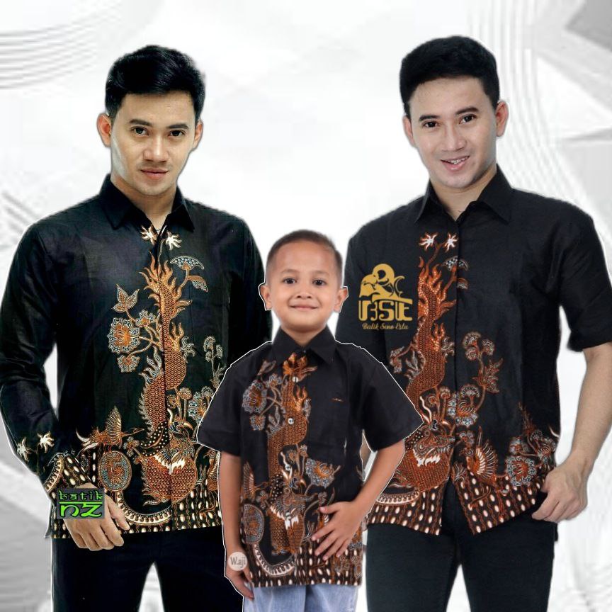 TERBARU Couple sweet || couple batik ayah dan anak cowok BATIK HITAM