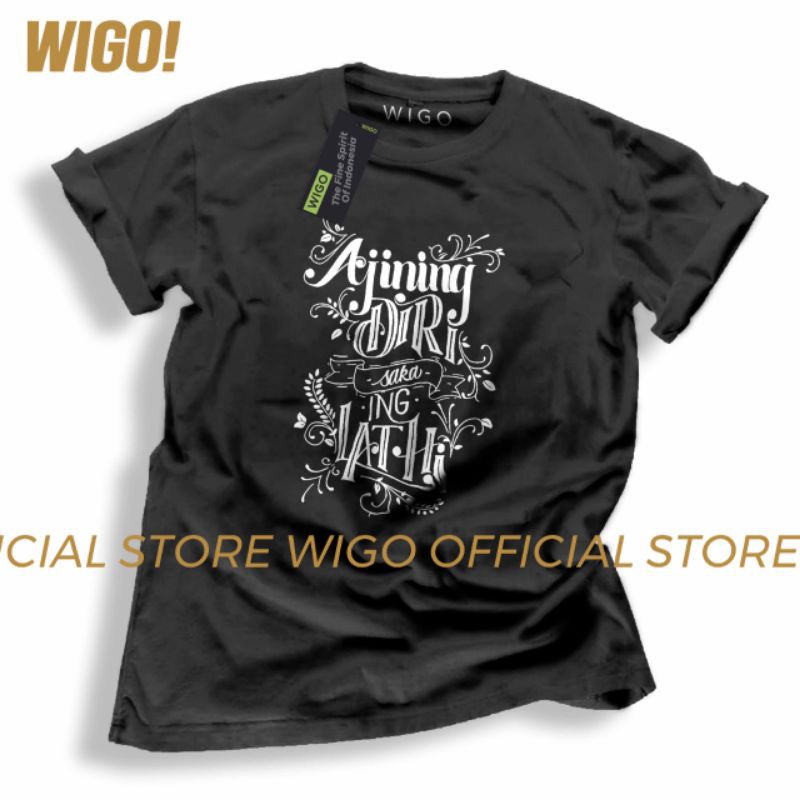 Kaos Jawa Ajining Diri Saka Ing Lathi Premium Tshirt Full Cotton Combed 30s