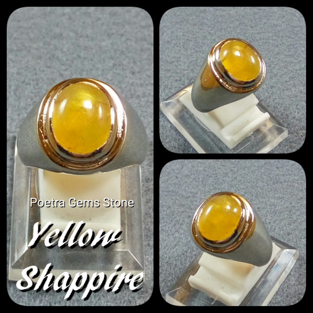 CINCIN NATURAL YELLOW SHAPPIRE MINIMALIS ASLI NATURAL