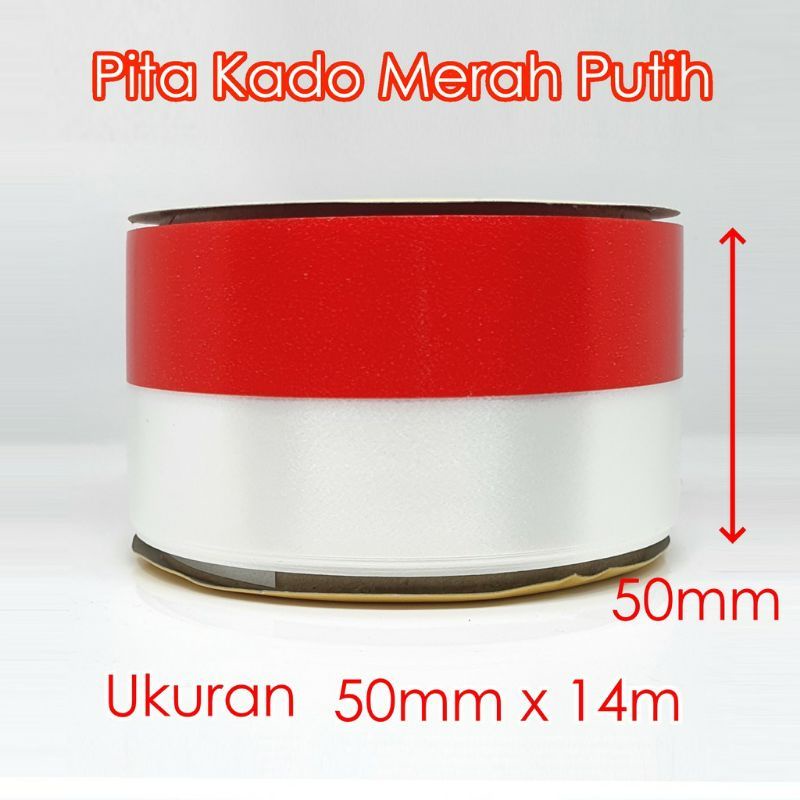 

Pita Kado Merah Putih 50mm x 14 METER Ribbon Bendera Indonesia