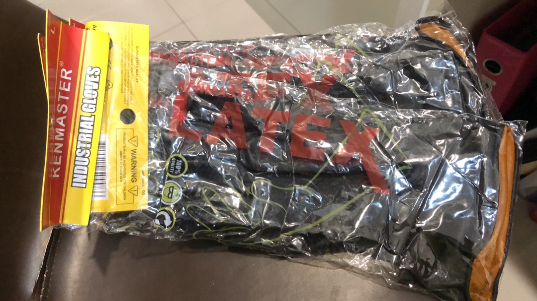 Kenmaster Sarung Tangan Karet Hitam - Latex Hand Gloves