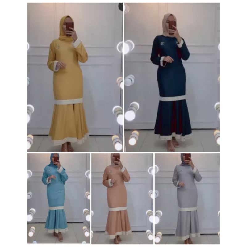 One set / setelan gamis rok duyung