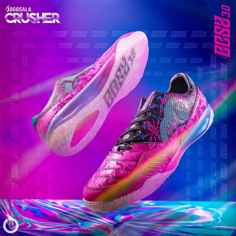 LIMITED EDITION Sepatu Futsal Ortuseight Jogosala Crusher BBS SE - Magenta/vortexBlue/Black