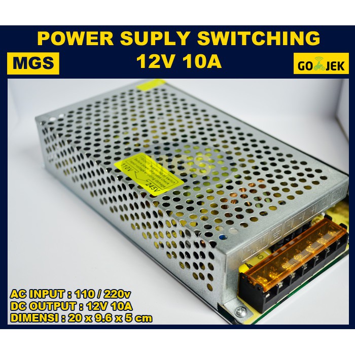 Power Supply Switching 12V 10A Body Besar