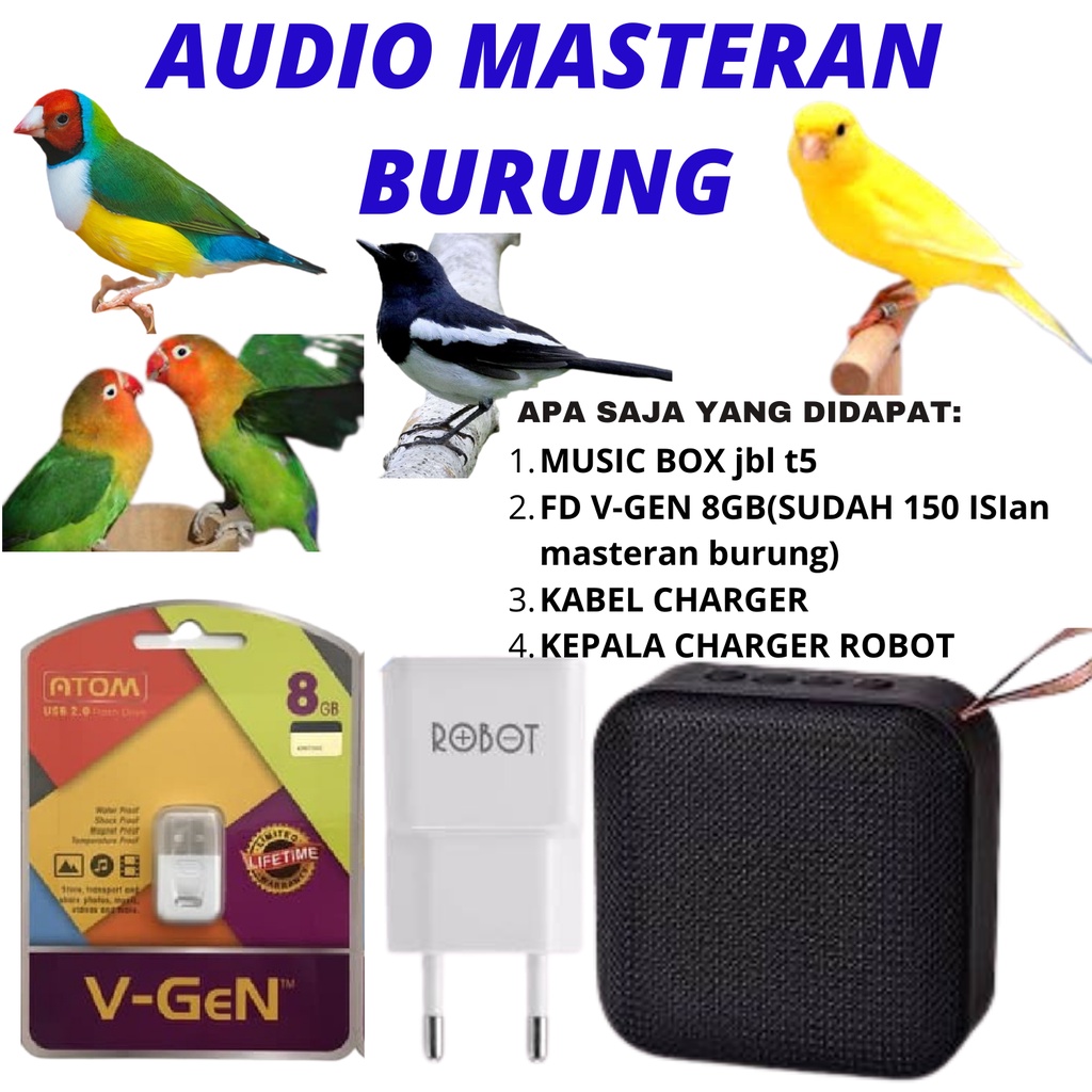 PAKET MASTERAN BURUNG LENGKAP/REKAMAN KICAU BURUNG MP3/ISIAN RATUSAN KICAU BURUNG