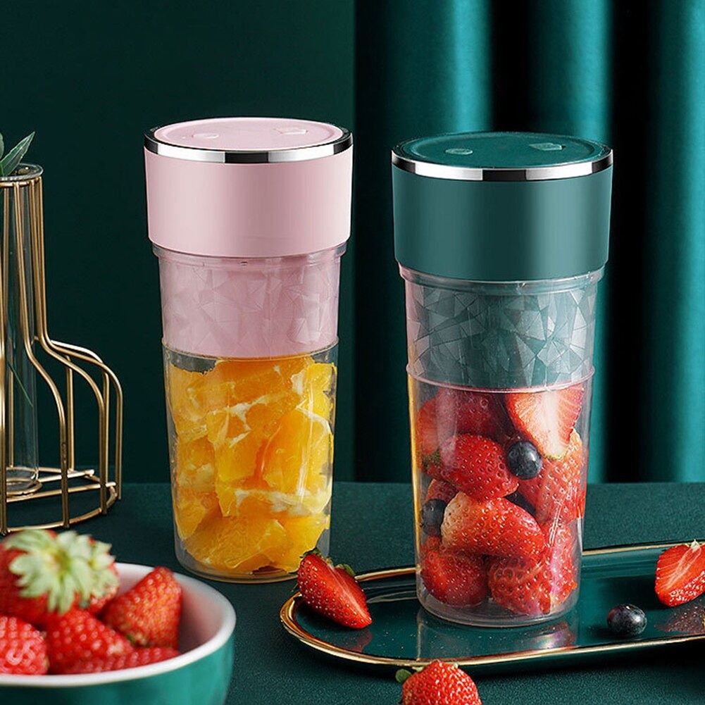 Bisa COD Blender Mixer Buah Portable Mini Juicer Cup USB Rechargeable 400ML - Alloet BG-G01