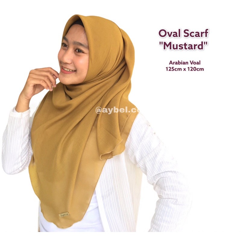 OVAL SQARF "MUSTARD" / OVAL SHAWL / SEGIEMPAT OVAL / OVAL SQUARE