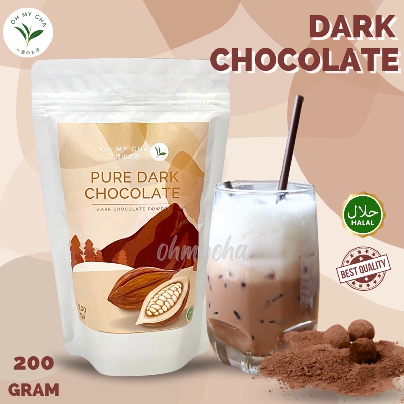 

Oh My Cha! Pure Dark Chocolate Premium 200gr untuk Minuman hot coklat, baking culinary cocok untuk cafe dan restoran