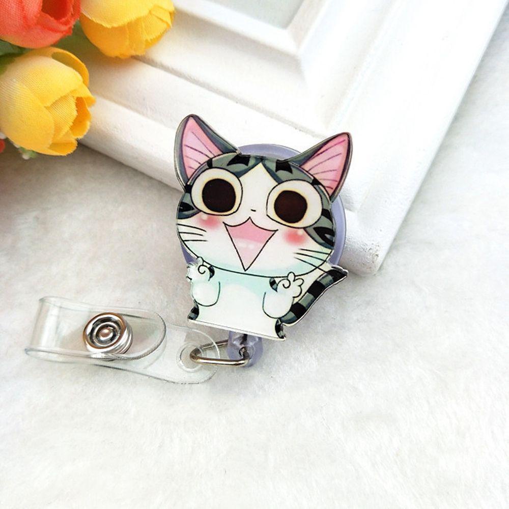 Reel Lencana Ditarik Agustinina Kawaii Rumah Sakit Kantor Dada Kartu ID Card Klip Kartu Siswa Perawat Badge Holder
