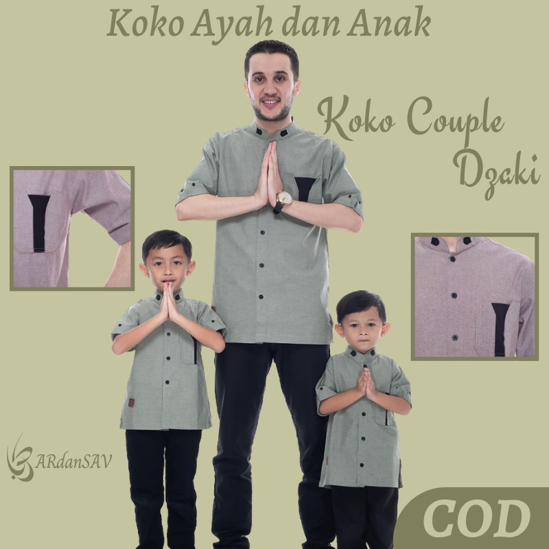 Baju Koko Couple Ayah Anak Koko Kurta Pakistan Baju Kopel Koko Ayah dan Anak Arra Dzaki