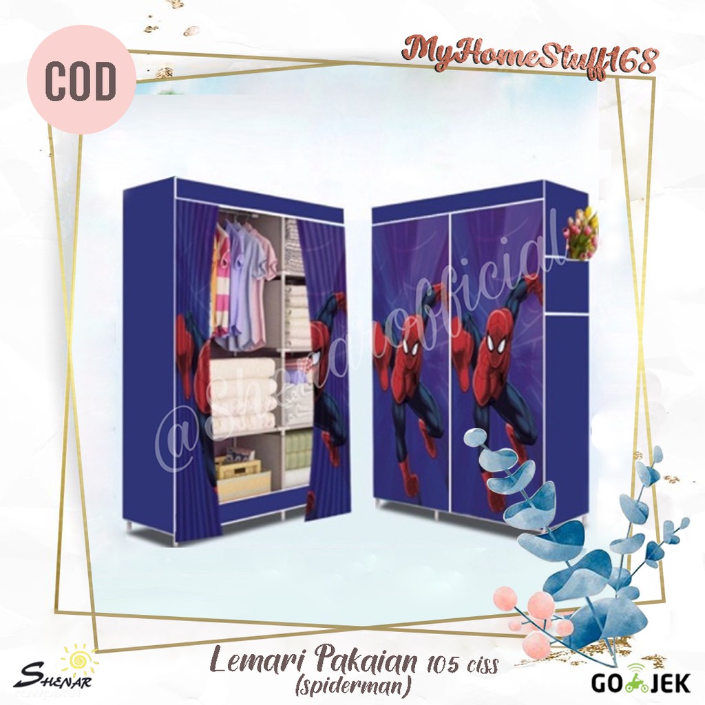 Lemari Baju/Lemari Pakaian/Lemari Portable/Lemari Bayi Multifungsi Karakter 3D(105 CISS ), SHENAR