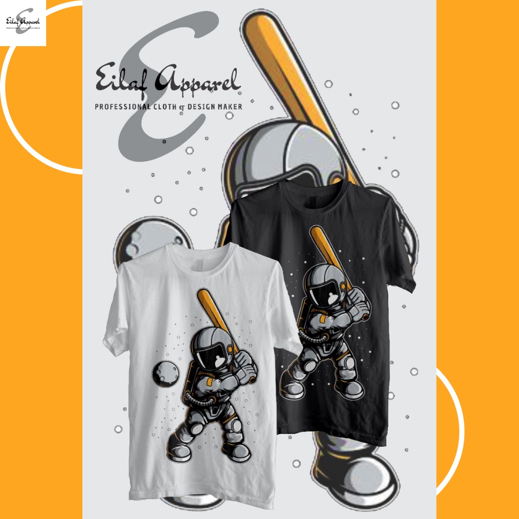 Kaos Sablon Design Baseball Astronout/ Kaos Custom