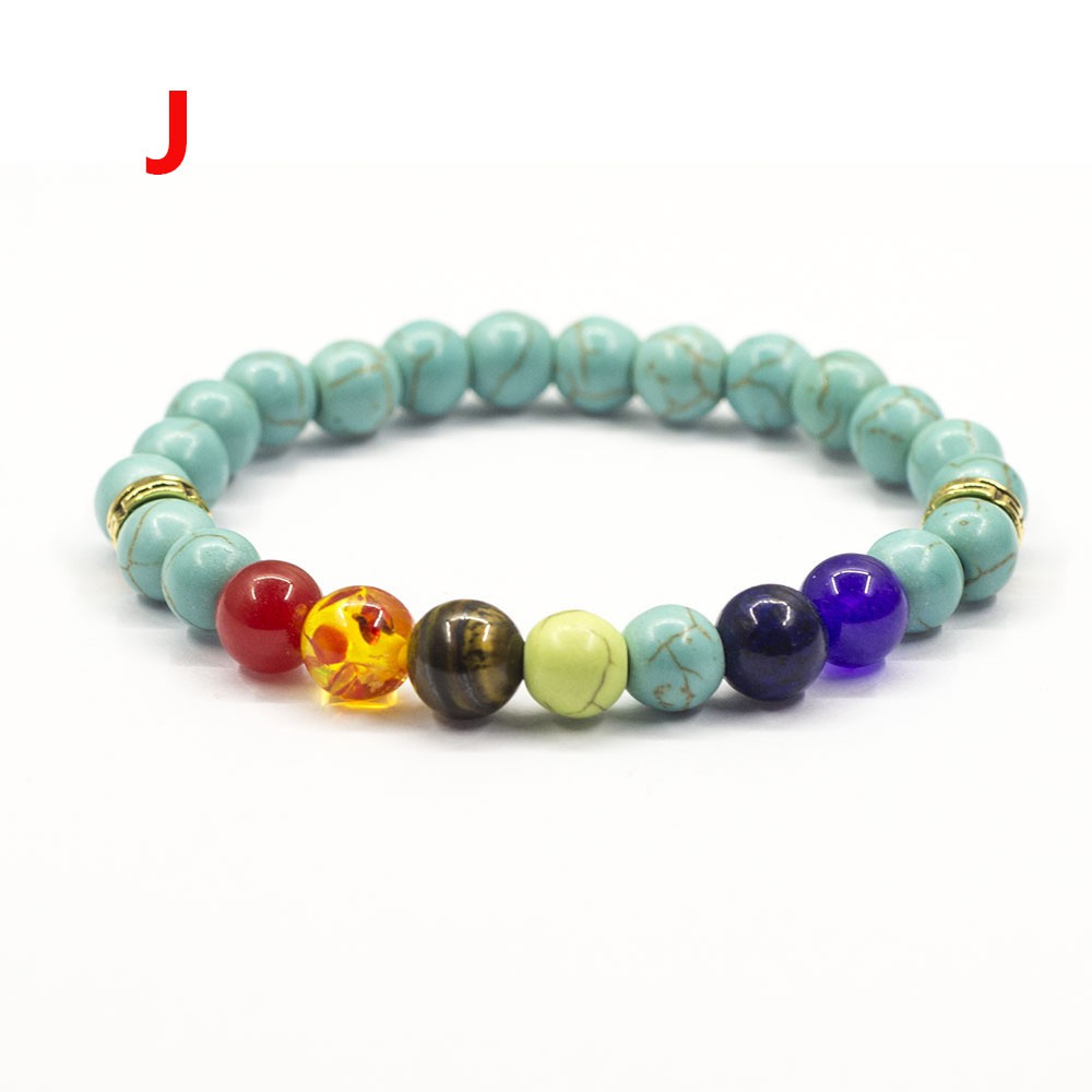 Gelang Yoga Batu Lava Stone Alami Hitam 7 chakra