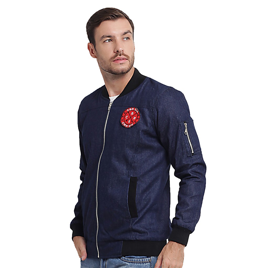 JAKET BOMBER DENIM DISTRO COWOK ORIGINAL MOTOR KEREN