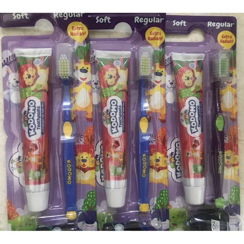 Kodomo Tooth Brush Soft Reguler 2in1 - Kodomo Sikat Gigi Soft Reguler 2in1 Extra Hadiah