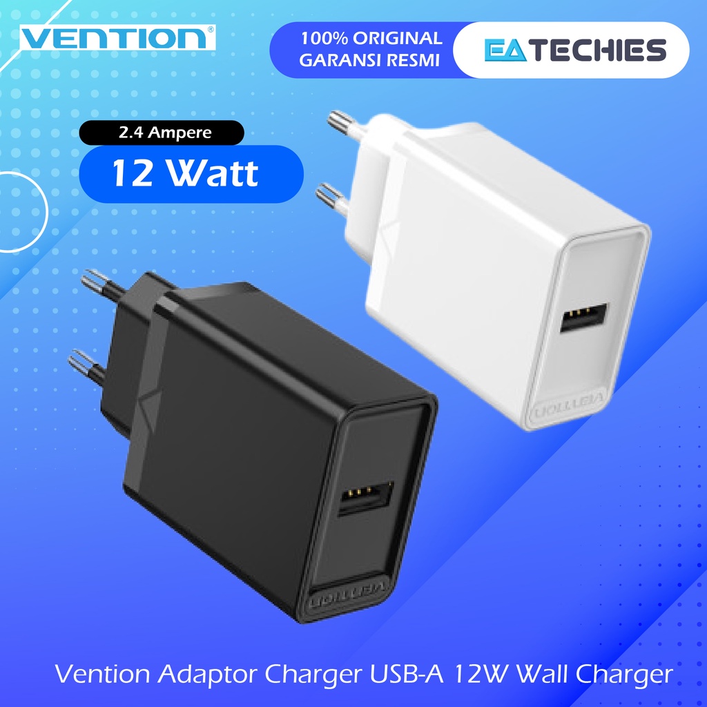 Vention Adaptor Charger USB-A 12W Wall Charger for Apple Huawei Xiaomi