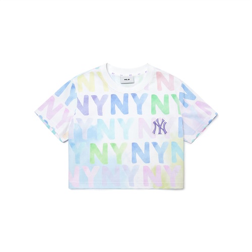 MLB NY Yankees Watercolor Monogram NY Cropped Tee 100% Original