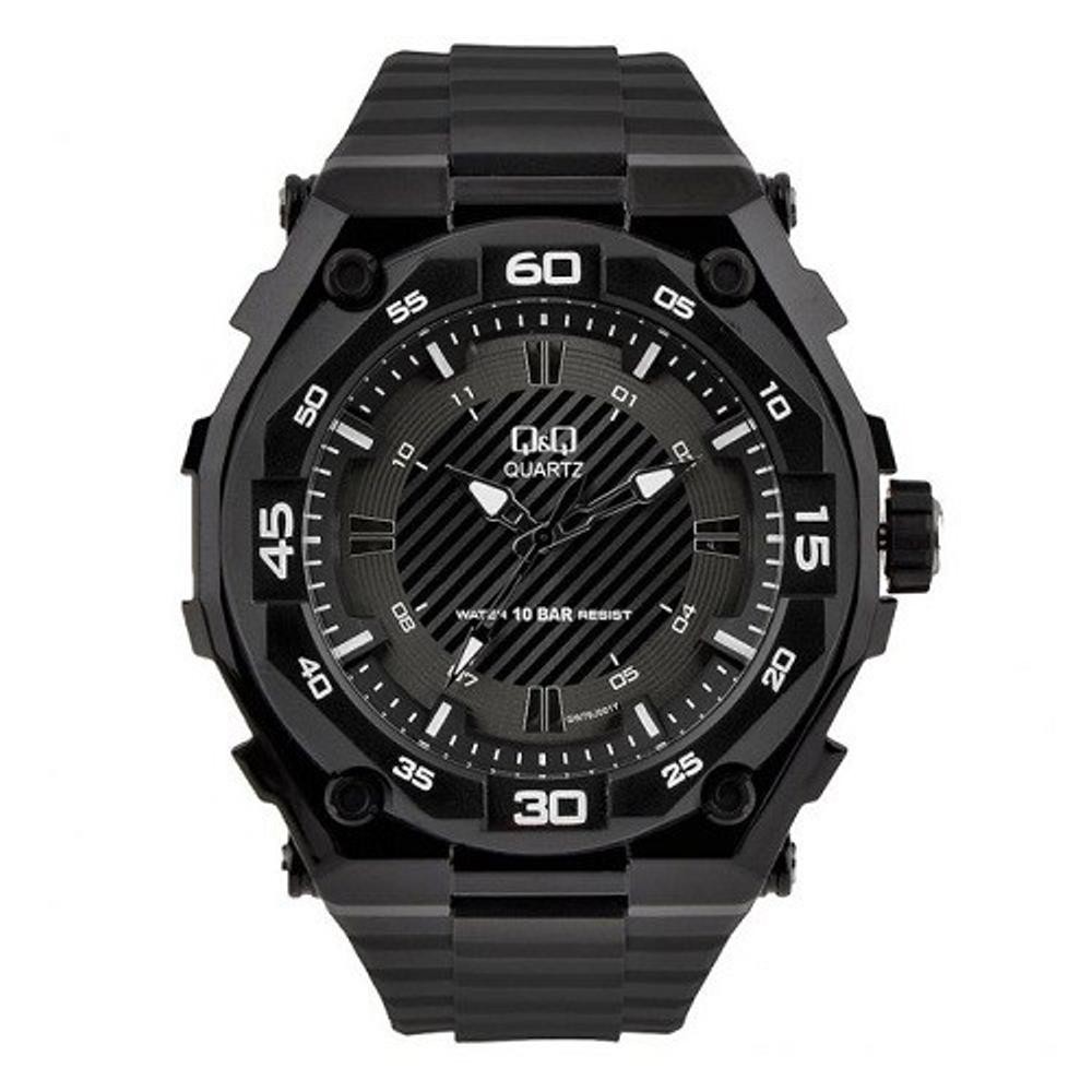 Q Q QQ Analog Jam Tangan Pria Hitam GW79J001Y Original Murah
