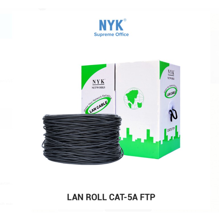 Kabel lan roll nyk 305m cat 5 5a ftp 10/100Mbps ethernet network outdoor - Cable internet rj45 cat5 cat5a 305 meter out door