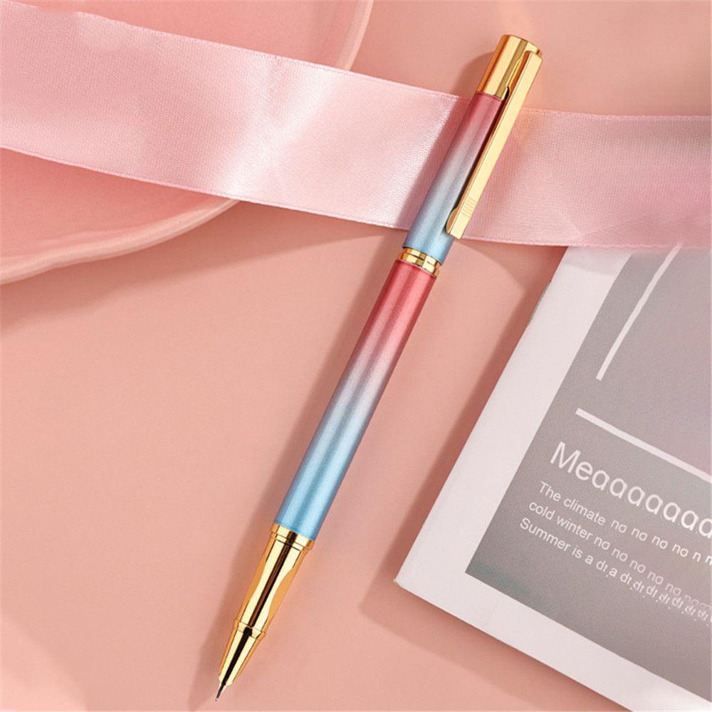 Top 0.5mm Metal Pen Tulisan Dewasa Halus Tinta Sac Warna Gradasi