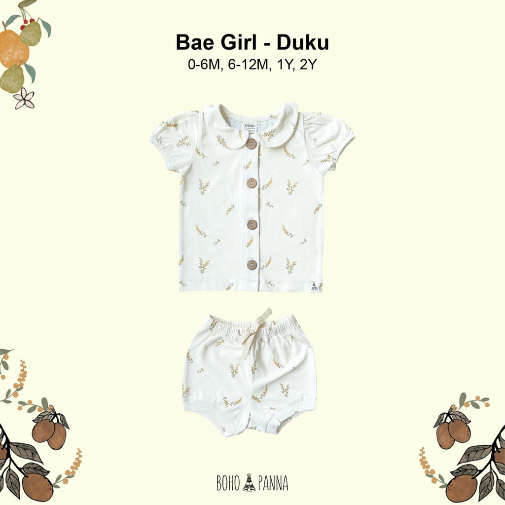 Bohopanna Bae Set Girl Stelan Baju Anak Pendek Cotton Setelan Baju Anak Perempuan