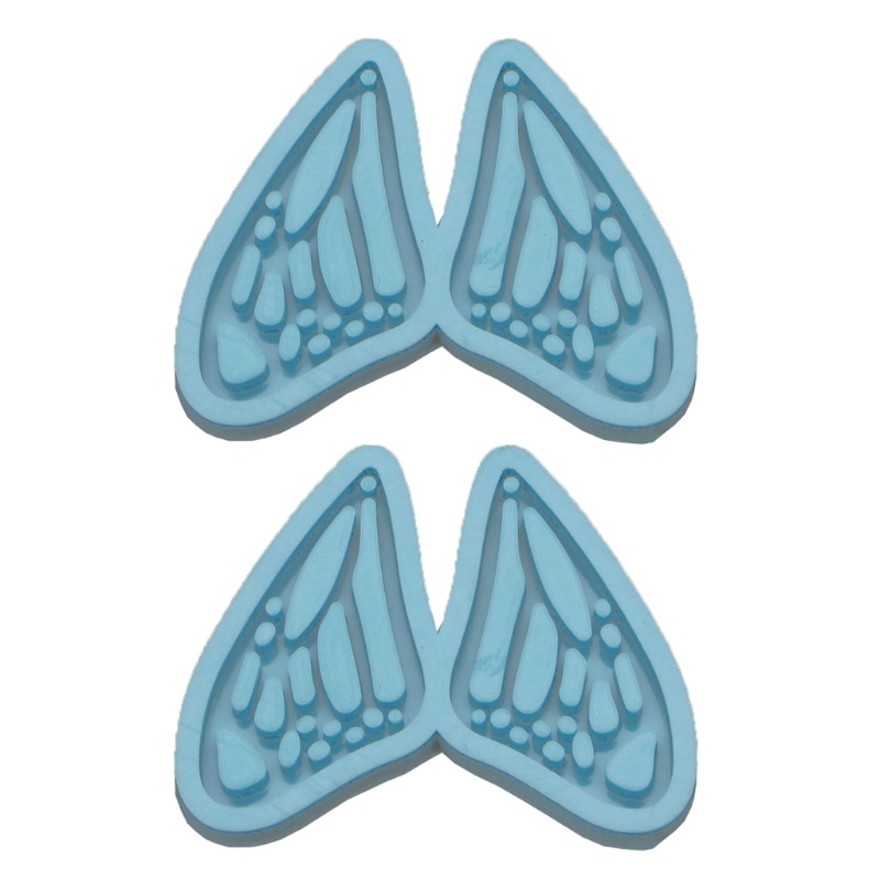 SIY  2Pcs Handmade Butterfly Pendant Earrings Keychain Silicone Mold with Hole Butterfly Wing Resin Casting Mold Craft Tools