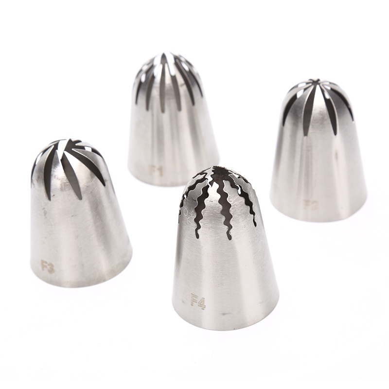 Spuit Piping Icing Krim Bentuk Bunga Mawar Bahan Stainless Steel Ukuran Besar