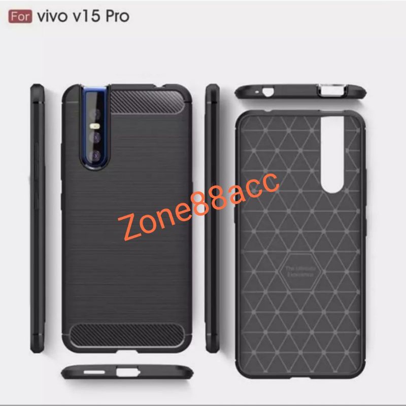 Silicon Case VIVO V15 Pro Softcase iPAKY Carbon Casing Cover TPU