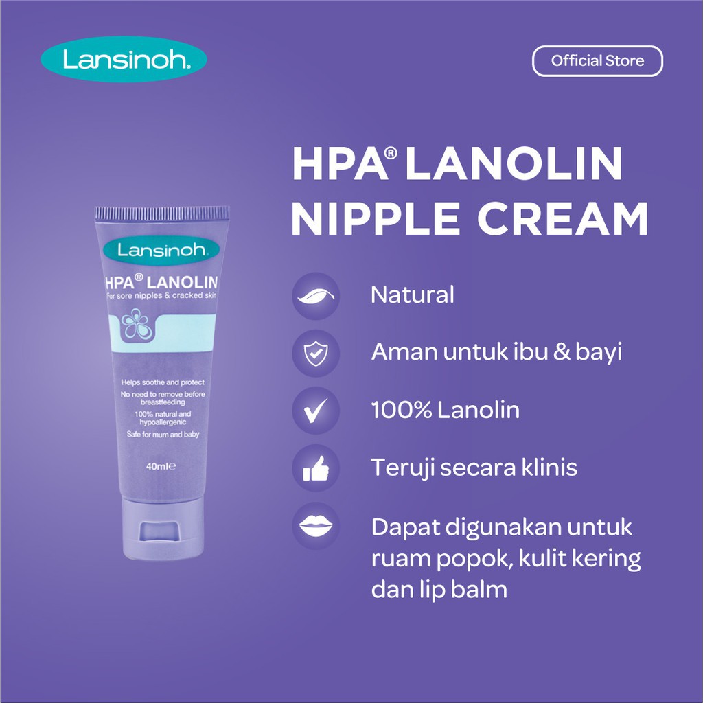 Lansinoh HPA Lanolin For Sore Nipple &amp; Cracked Skin 40ml Nipple Cream