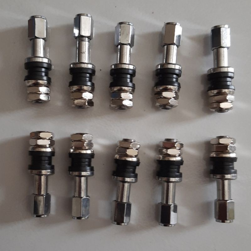 Dop tubles - Pentil tubeless - tubles besi chroom panjang 4.5cm motor - mobil 10biji
