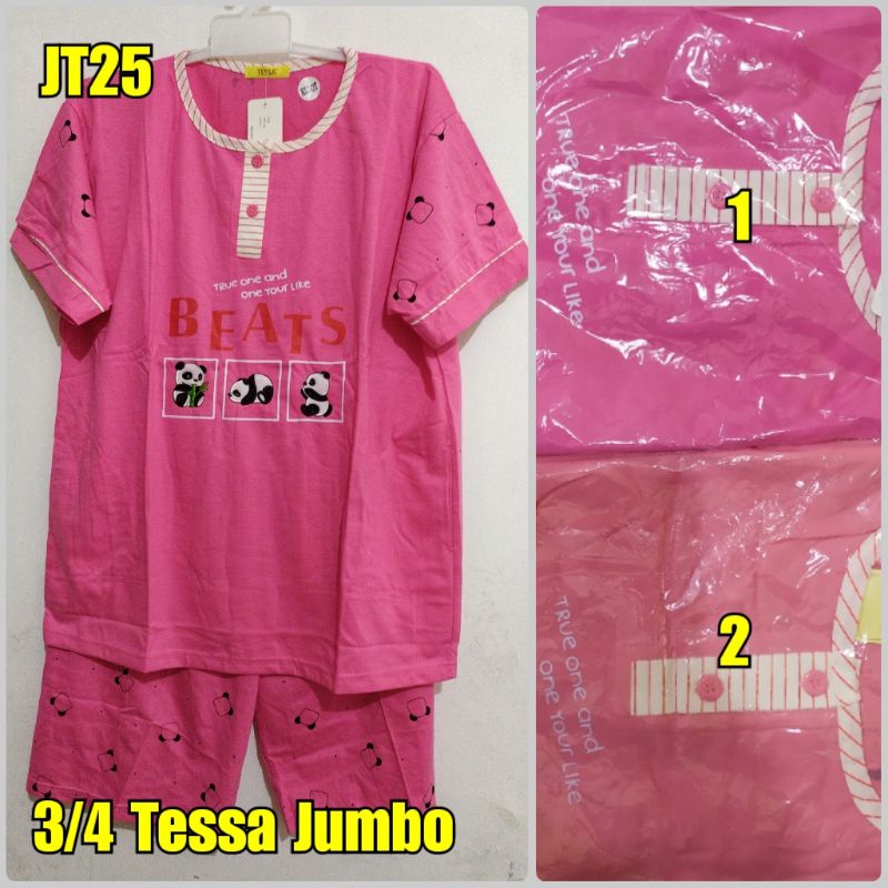 Baju Tidur Piyama Setelan Wanita Cewek Dewasa Jumbo Ld 120 Size Xxl 3 4 Tessa Jumbo Shopee Indonesia