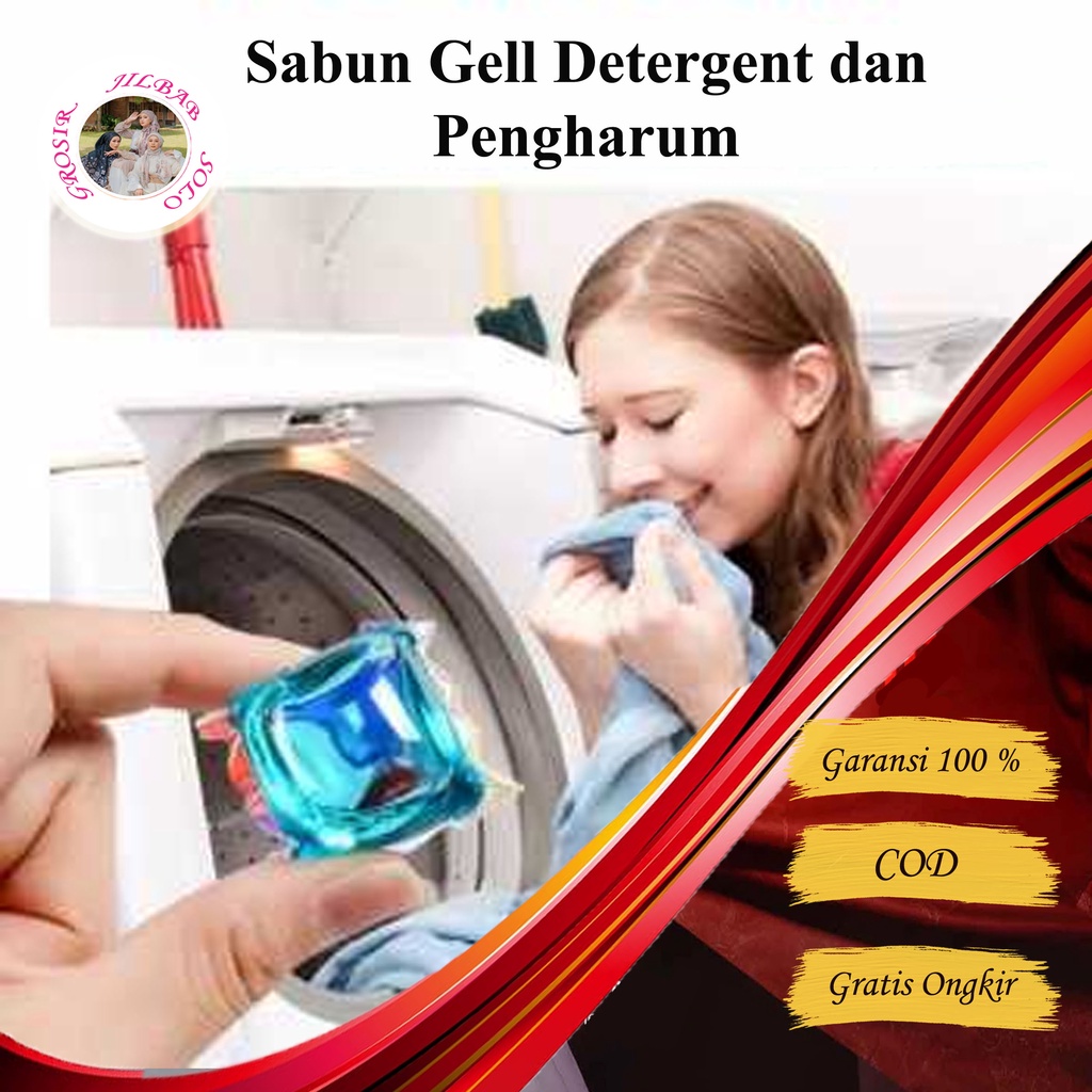 Sabun Detergen Sekaligus Pengharum Bentuk Gel -- AC 307 -- Laundry Gel Ball - Cara baru untuk mencuci pakaian - Sabun detergent dan pengharum - Menghilangkan noda baju  saat di cuci dan wangi harum lembut bisa untuk baju bayi