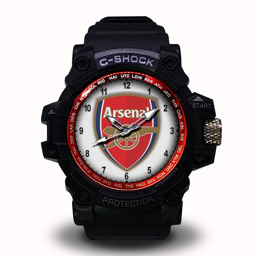 JAM TANGAN CUSTOM LIVERPOOL MU MILAN ARSENAL MUNCHEN BARCA ROMA PUTIH