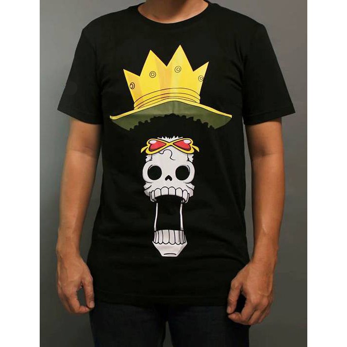 Kaos Onepiece Brook Smile Black Mugiwara