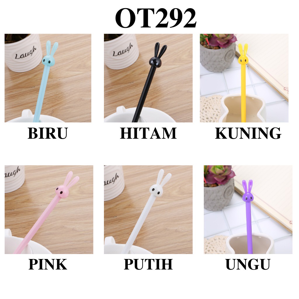 OT292 - PENA GEL KELINCI 0.5MM PULPEN GEL PENA MURAH PENA IMPOR PENA JAKARTA PENA COD C