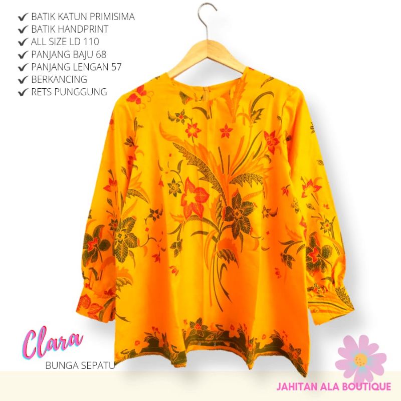 Blus clara bunga sepatu batik solo blus wanita blus modern