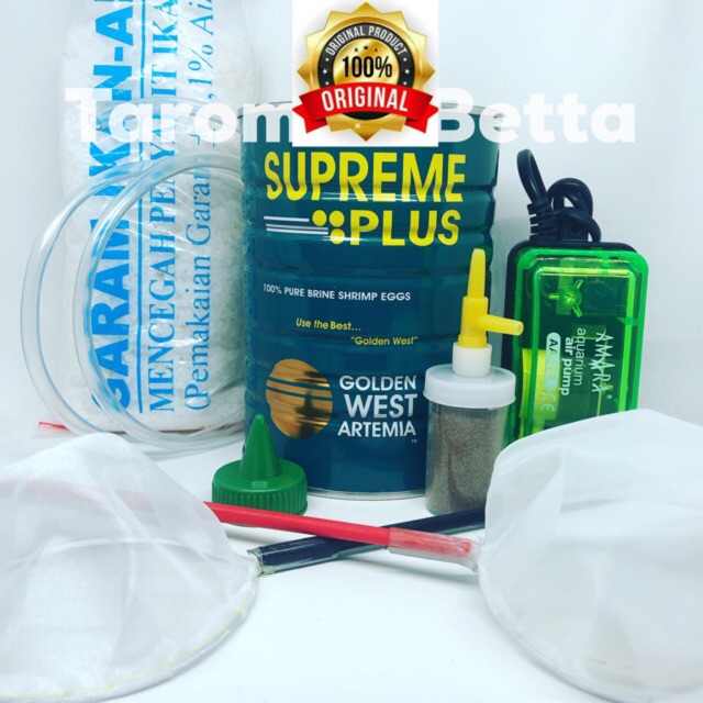 Paket Kultur Artemia Terlengkap Kualitas Terbaik Supreme Plus 10 Gram 10gram 10gr Aerator 1 lubang