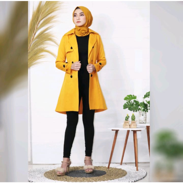 blazer wanita coat wanita cream,hitam,merah,magenta,kuning clasic