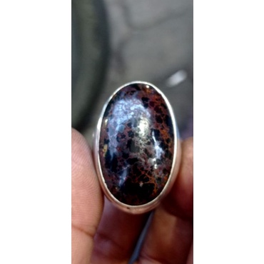 Natural batu pirus persia lawasan hitam ke hijauan jumbo ring perak 925 jaminan batu asli