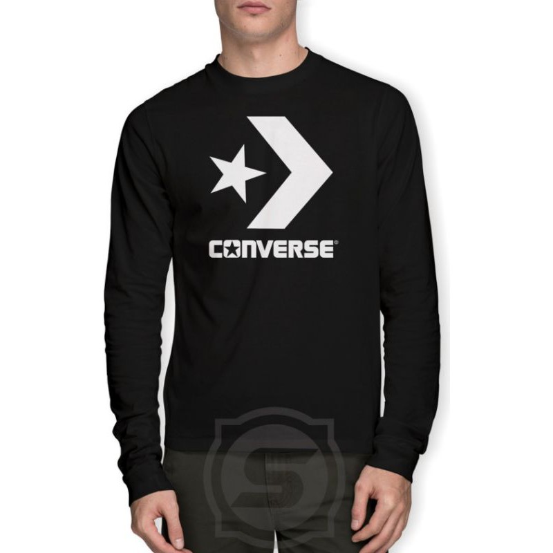 KAOS BAJU LENGAN PANJANG DISTRO PRIA WANITA CONVERSE WITH LOGO COMBED 30S