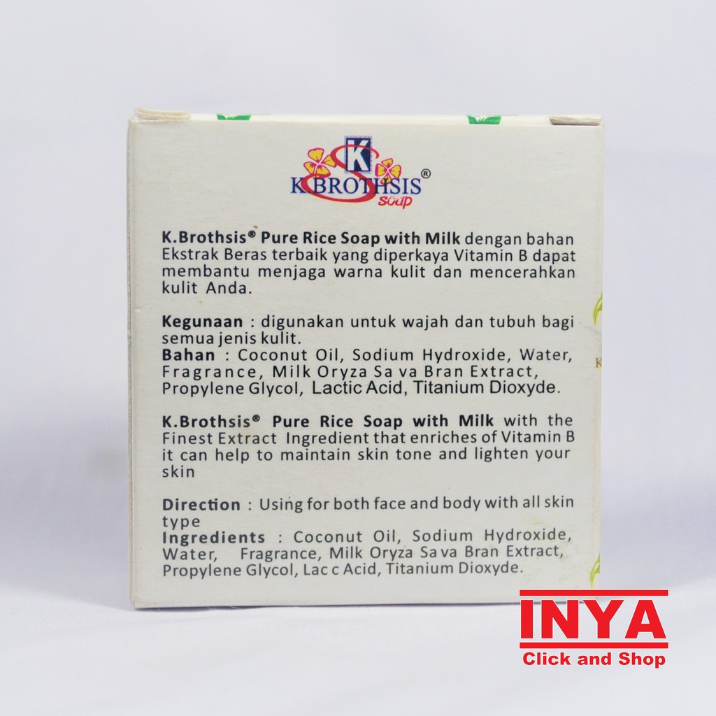 SABUN BERAS K. BROTHSIS PURE RICE SOAP WITH MILK 60gr