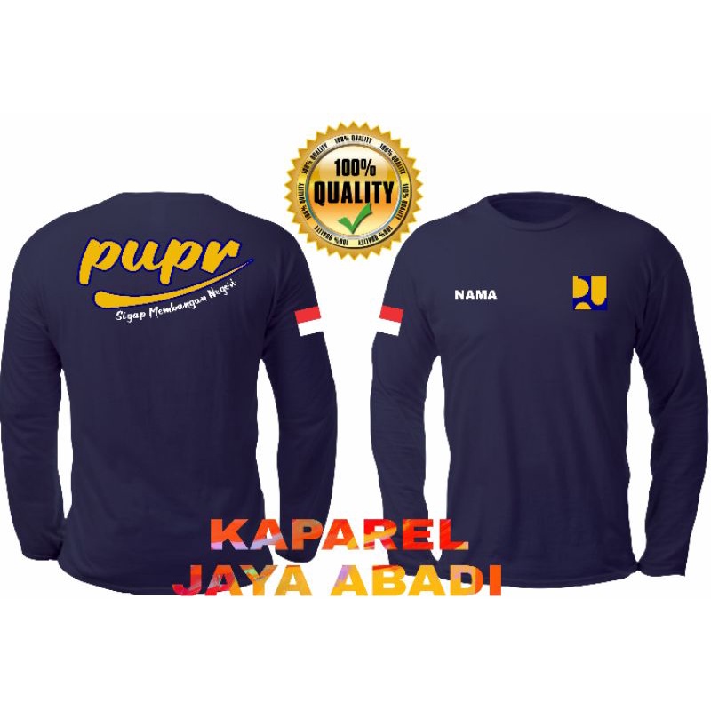 Kaos Pupr / Baju pupr Sigap Membangun Negri / Atasan Pria Kementrian Pupr Lengan Panjang Logo PUPR K