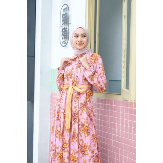 WARDAH PINK casual dress ootd gamis pesta ceruty