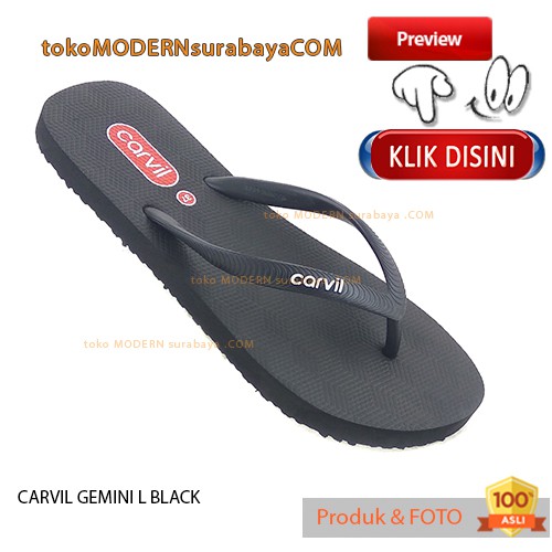 CARVIL GEMINI L BLACK sandal wanita sandal jepit flat flip flop
