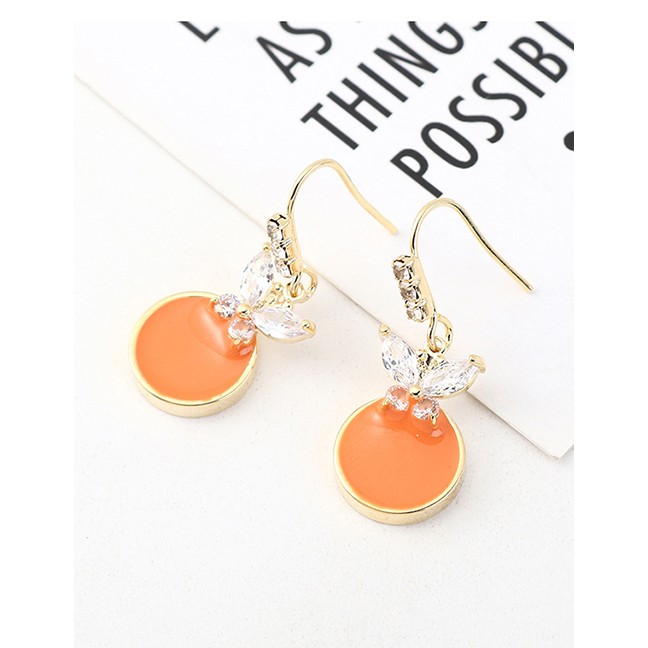 LRC Anting Gantung Fashion Golden Butterfly Wing Gold-plated Earrings Y63062