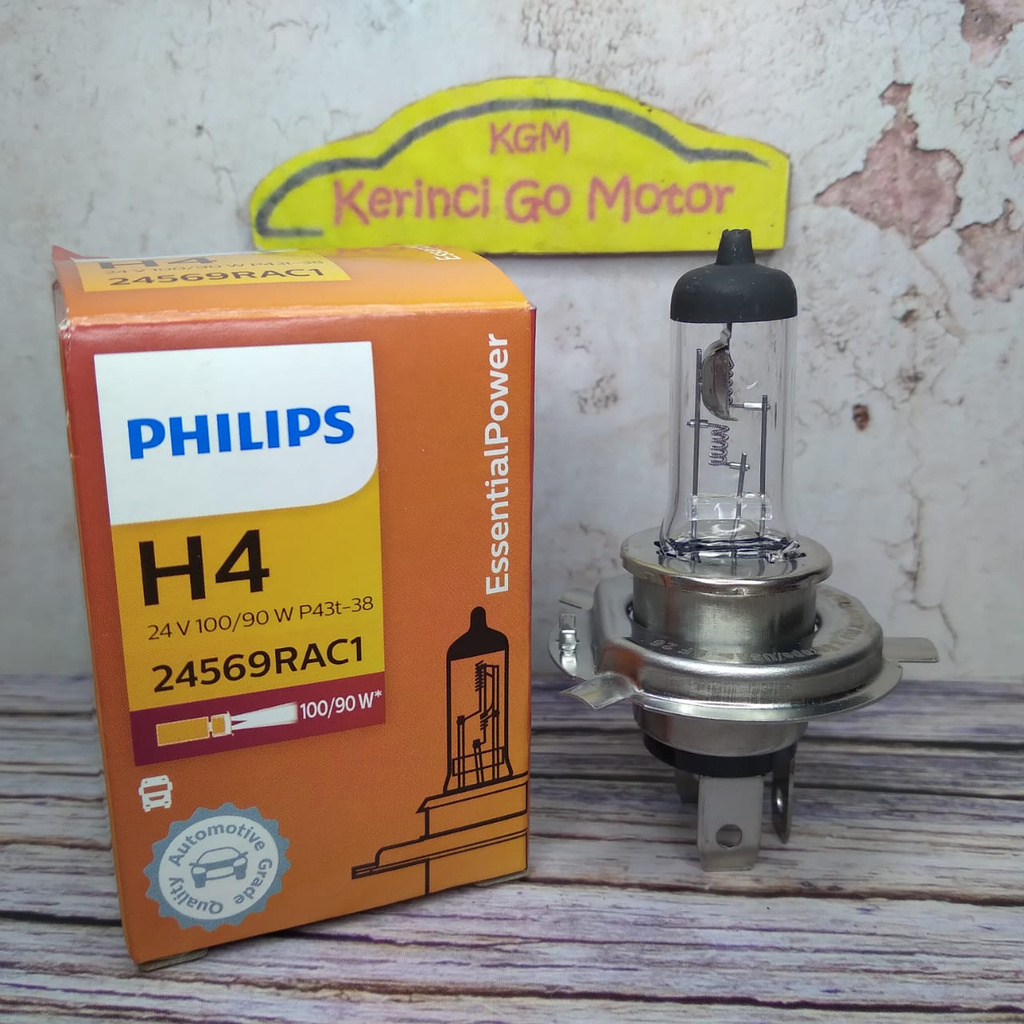 Bohlam Halogen Philips H4 24V 100/90W 24569RAC1 - Lampu Headlamp H4