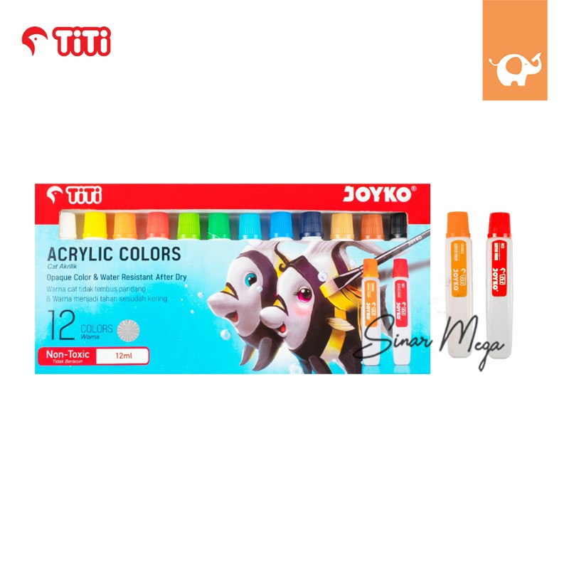 Joyko Titi  Acrylic Colors Cat  Akrilik  ACC 12ML 12  Warna  