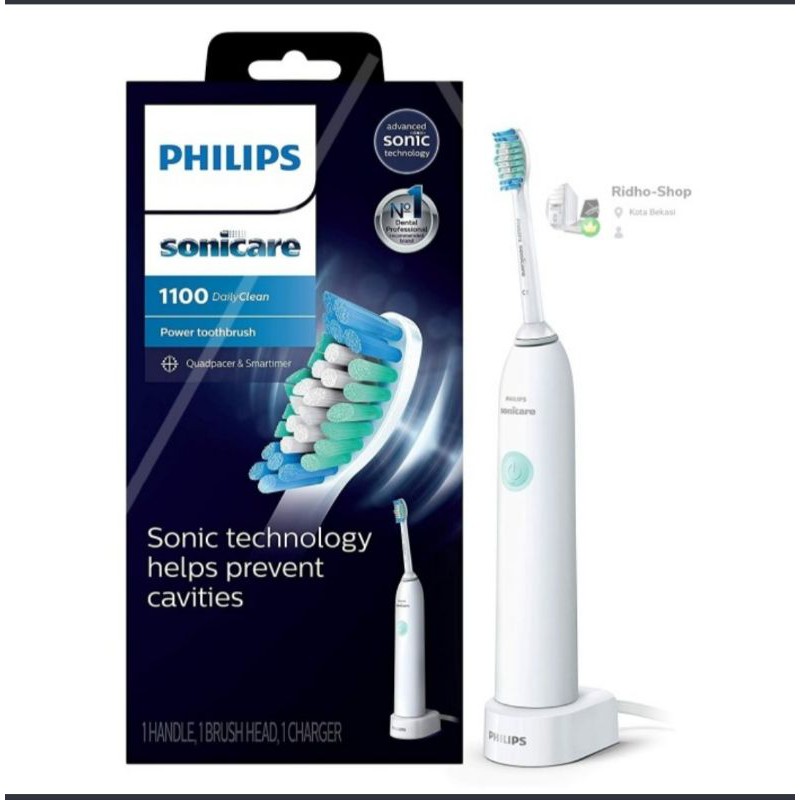 Philips Sonicare 1100 HX3641/02 Sikat Gigi Elektrik Sonik Putih